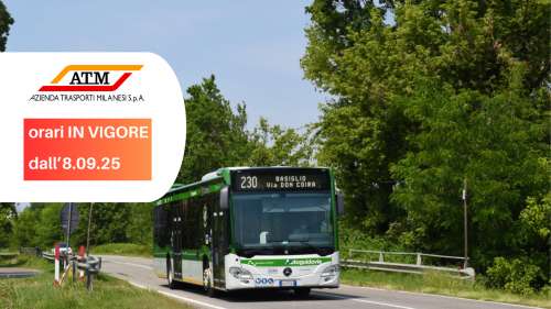 Linea ATM 230  Orari invernali dall\'8.09.2025