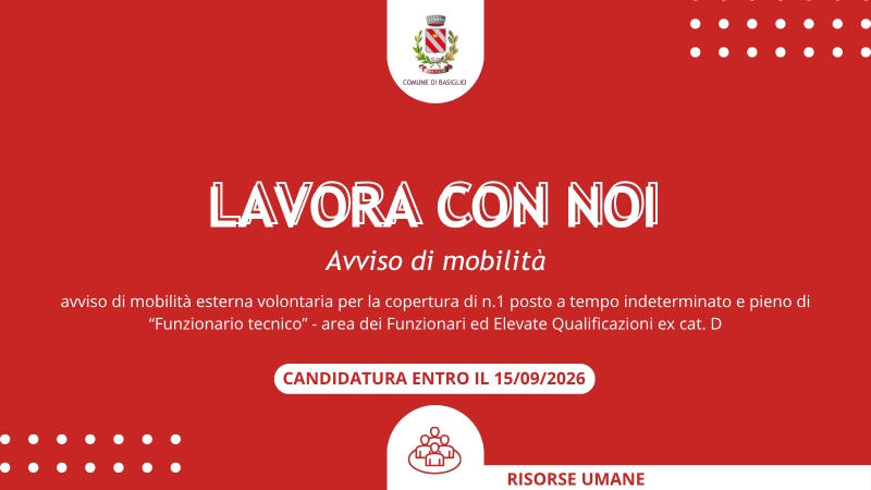 Avviso di mobilit� esterna per un Funzionario tecnico