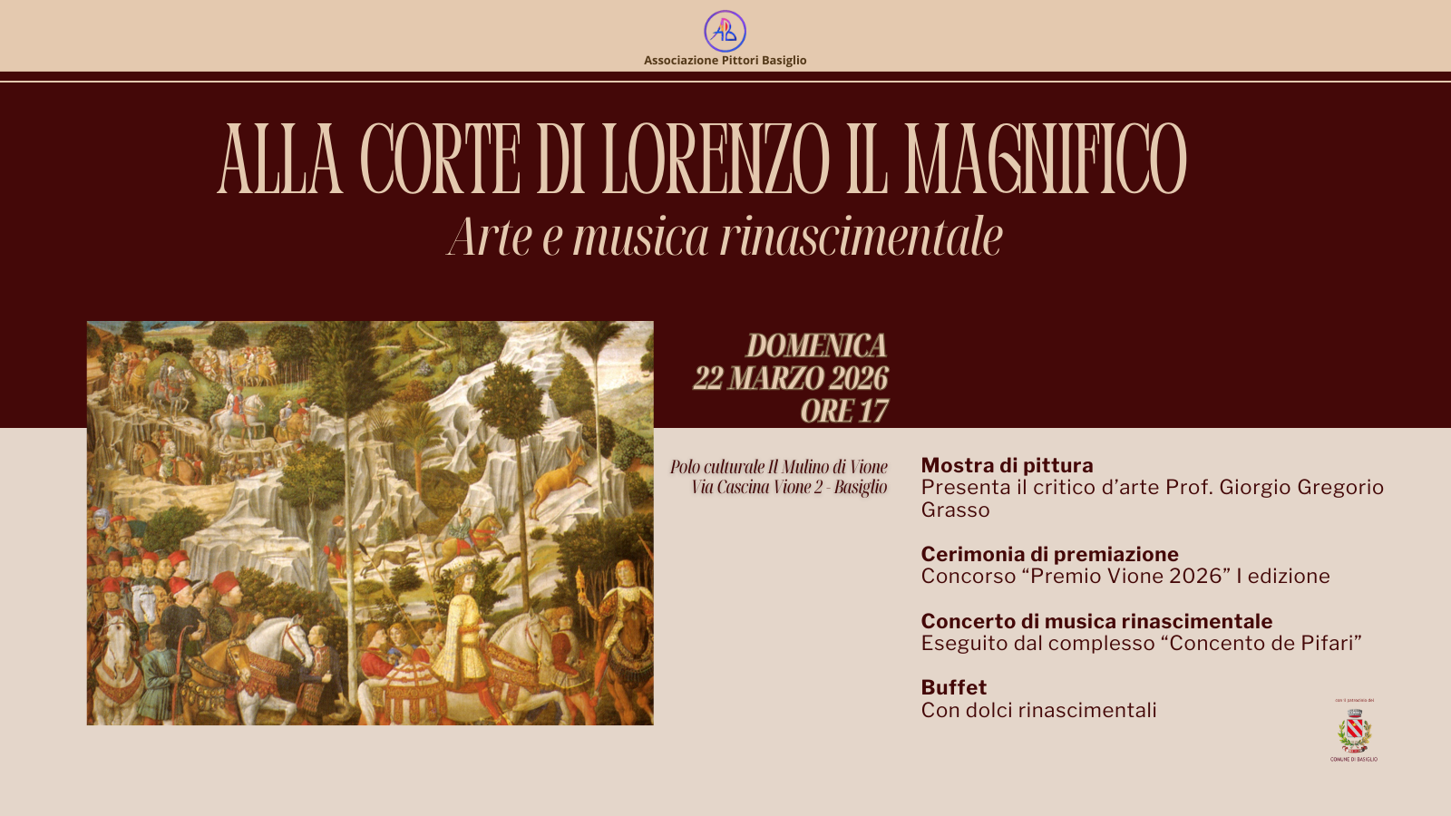 �Alla corte di Lorenzo il Magnifico�: musica e pittura al Mulino di Vione