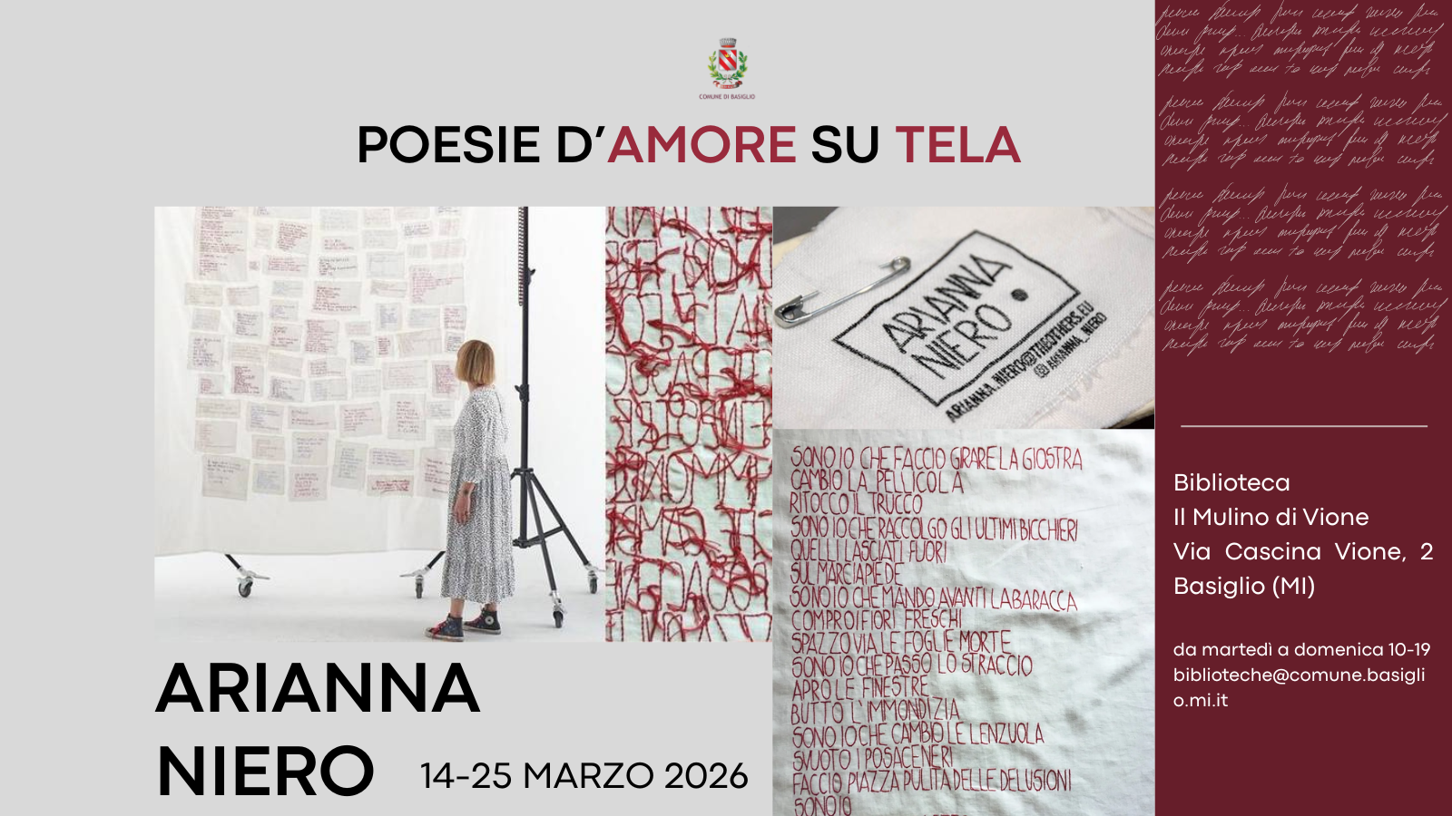 �Poesie d�Amore su Tela�: in mostra alla Biblioteca Il Mulino di Vione